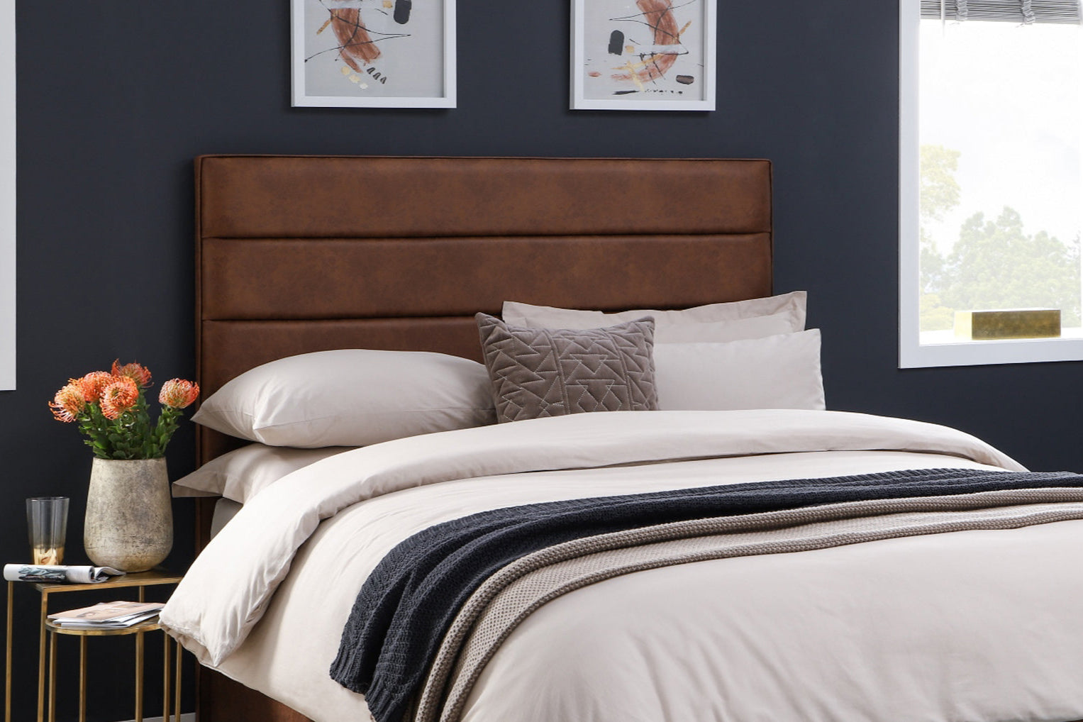 Nightingale Contemporary Strutted Mount Upholstered Headboard-1