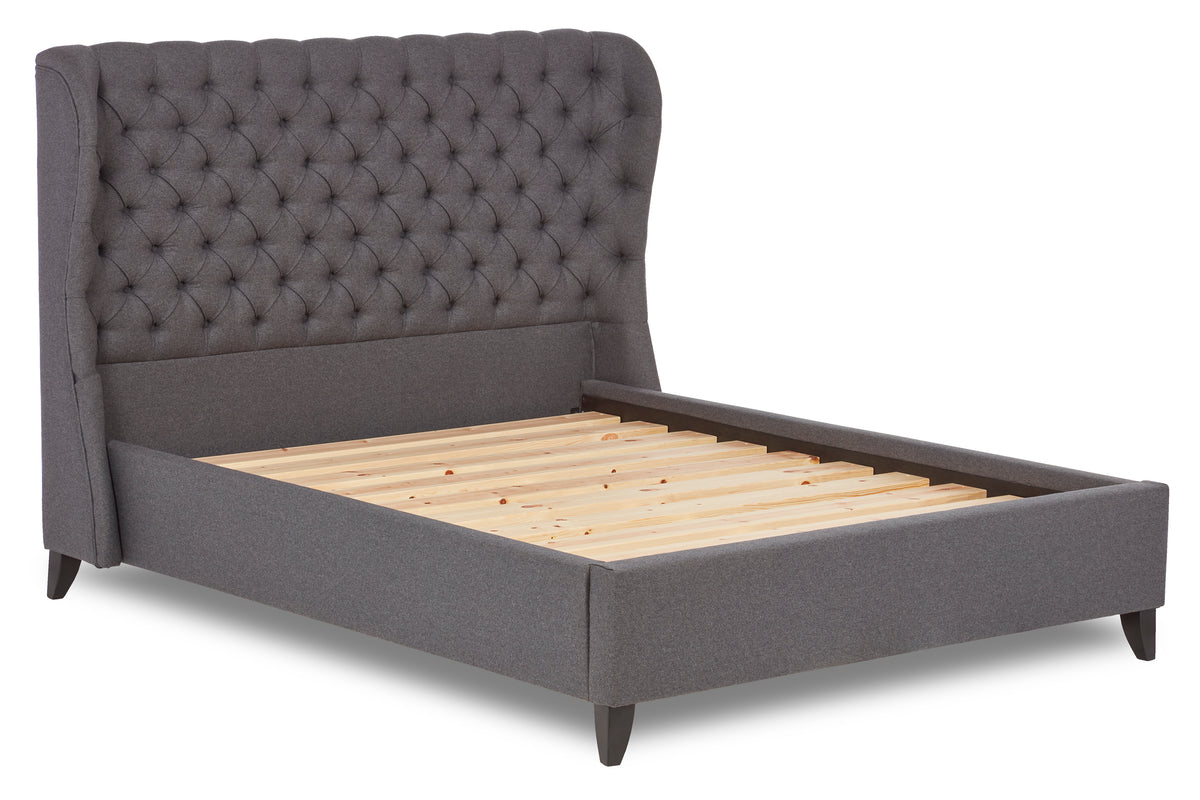 McKellen Upholstered Bed With Low Foot End, Tapered Legs