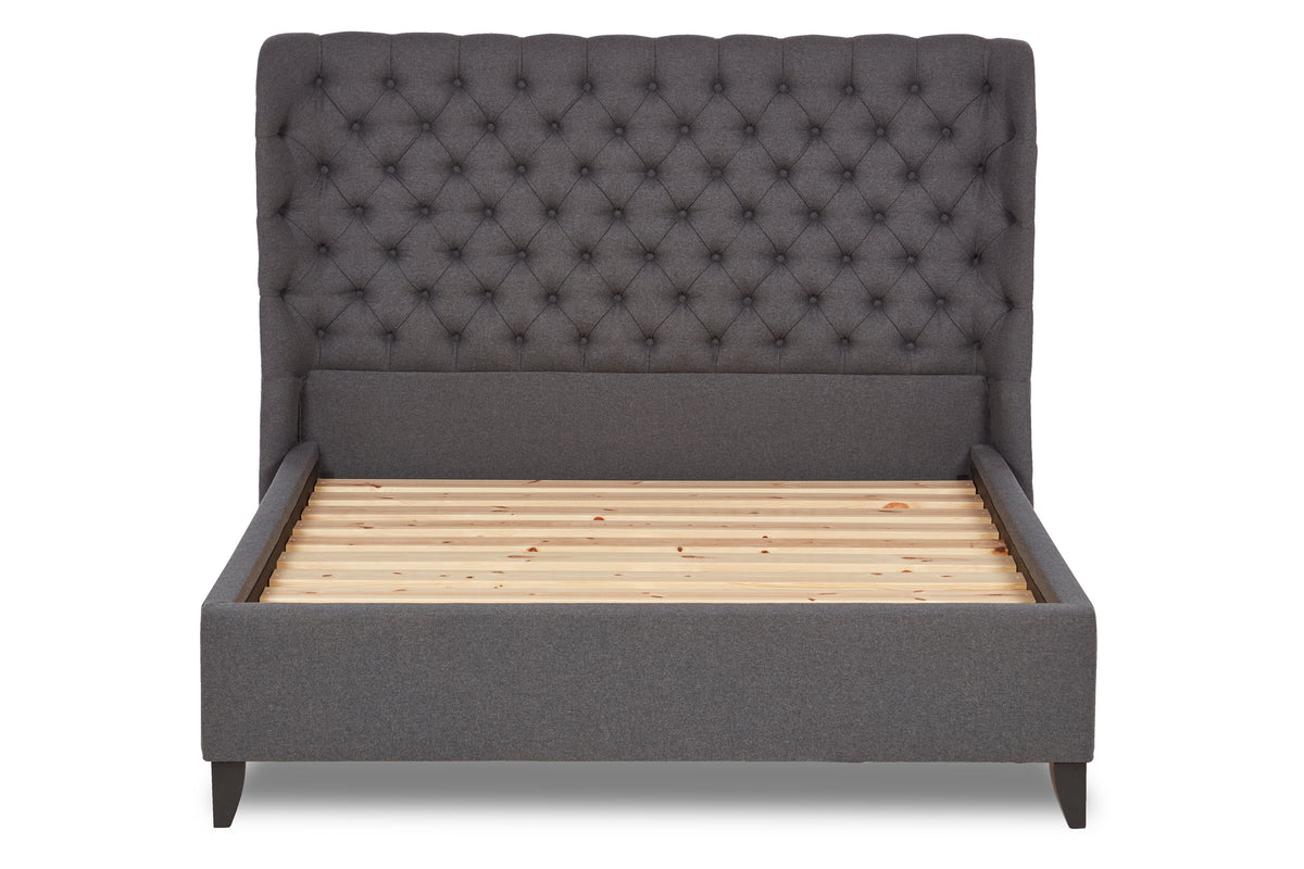 McKellen Upholstered Bed With Low Foot End, Tapered Legs