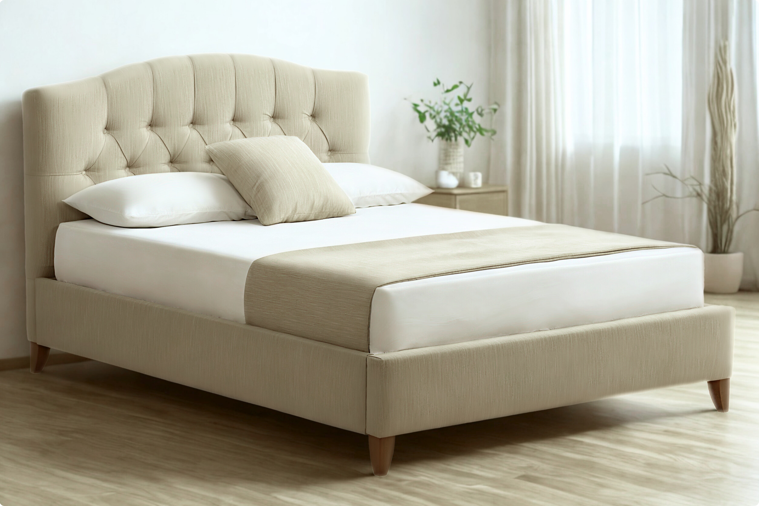 Mccartney Classic Chesterfield Fabric Bed