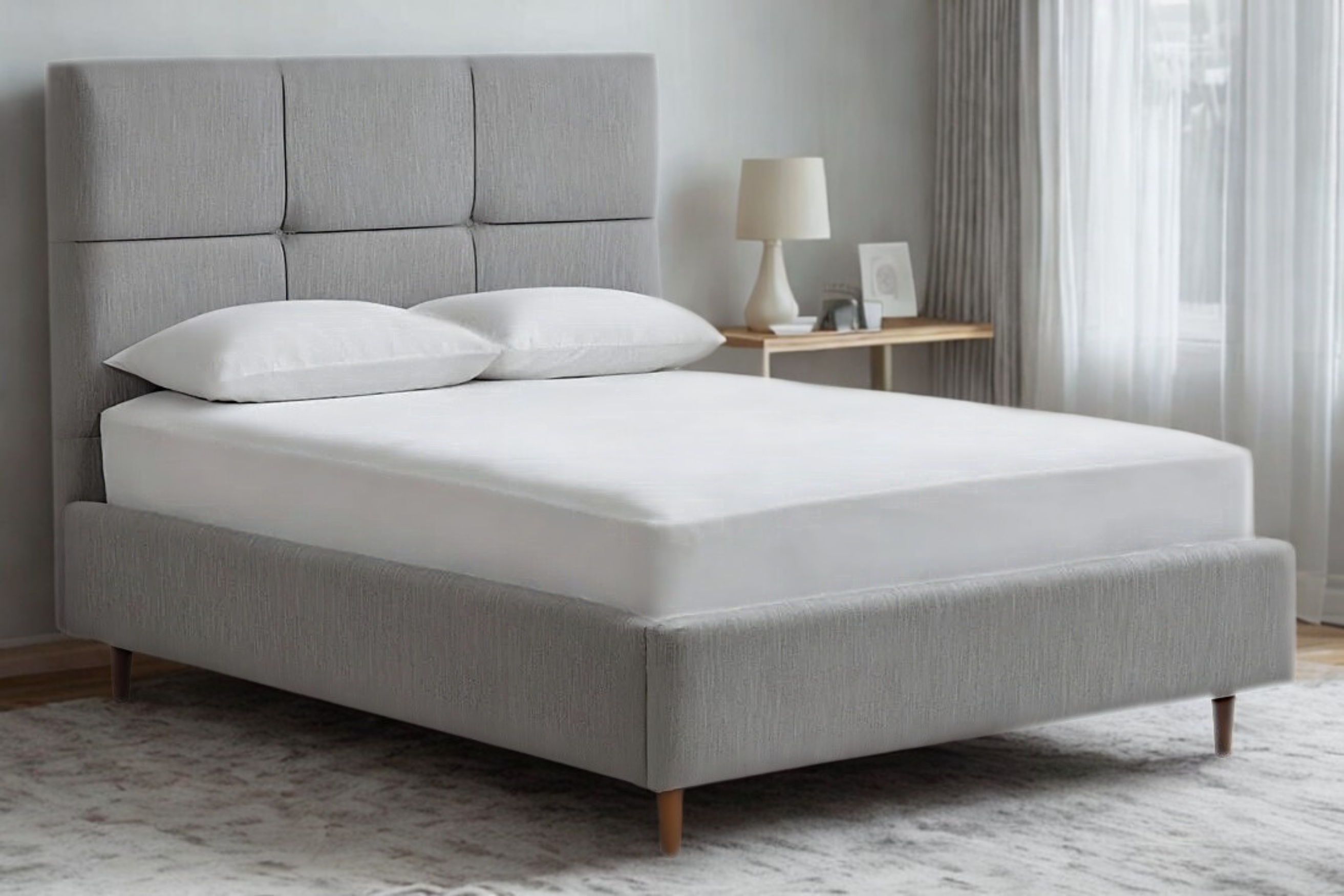 Mirren Contemporary Upholstered Bed With Legs