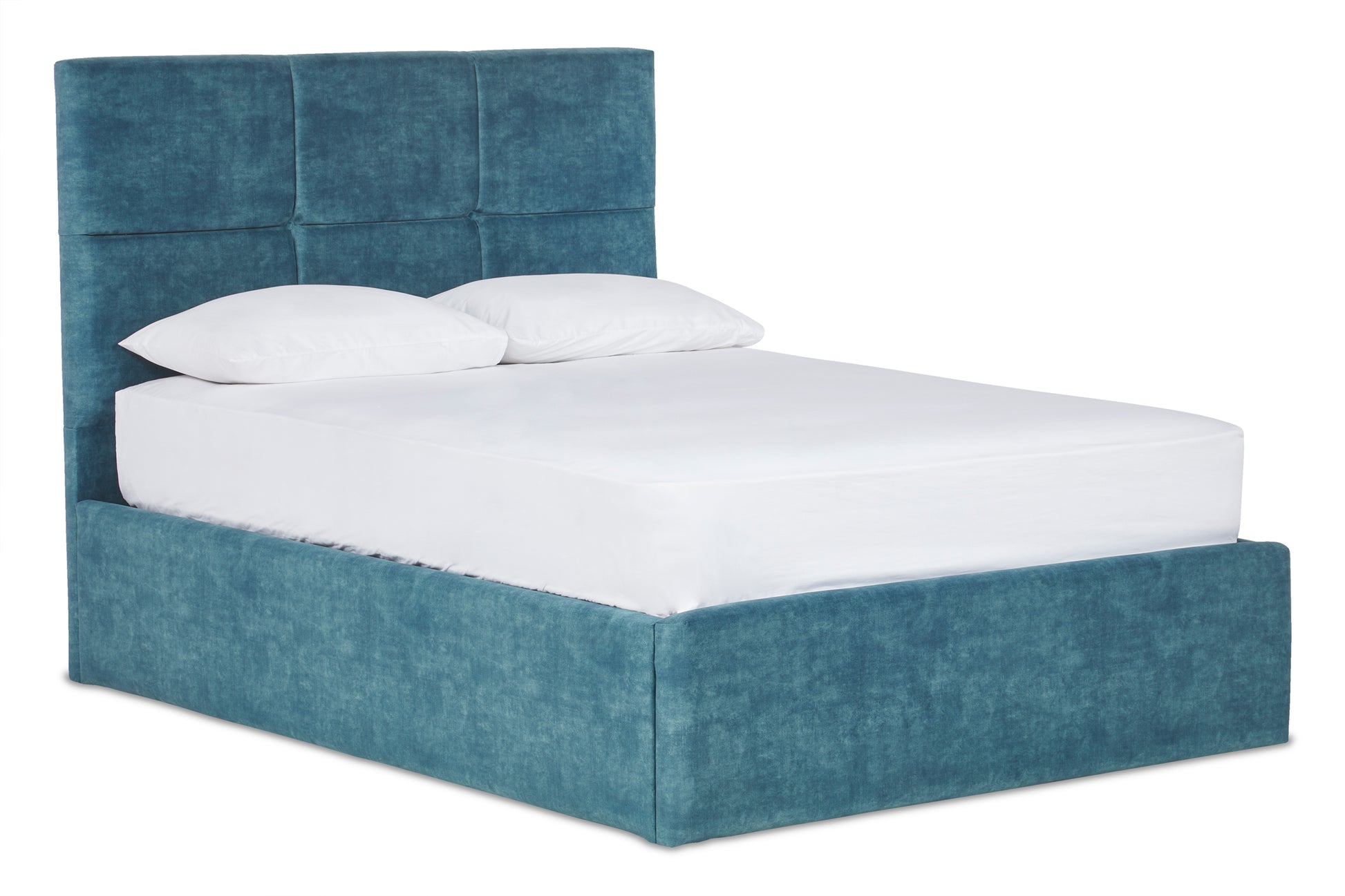 Mirren Upholstered Ottoman Bed With Geometric Headboard-3