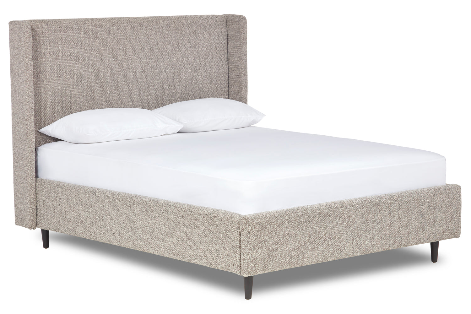 Nina Upholstered Bed With Winged Headboard And Legs