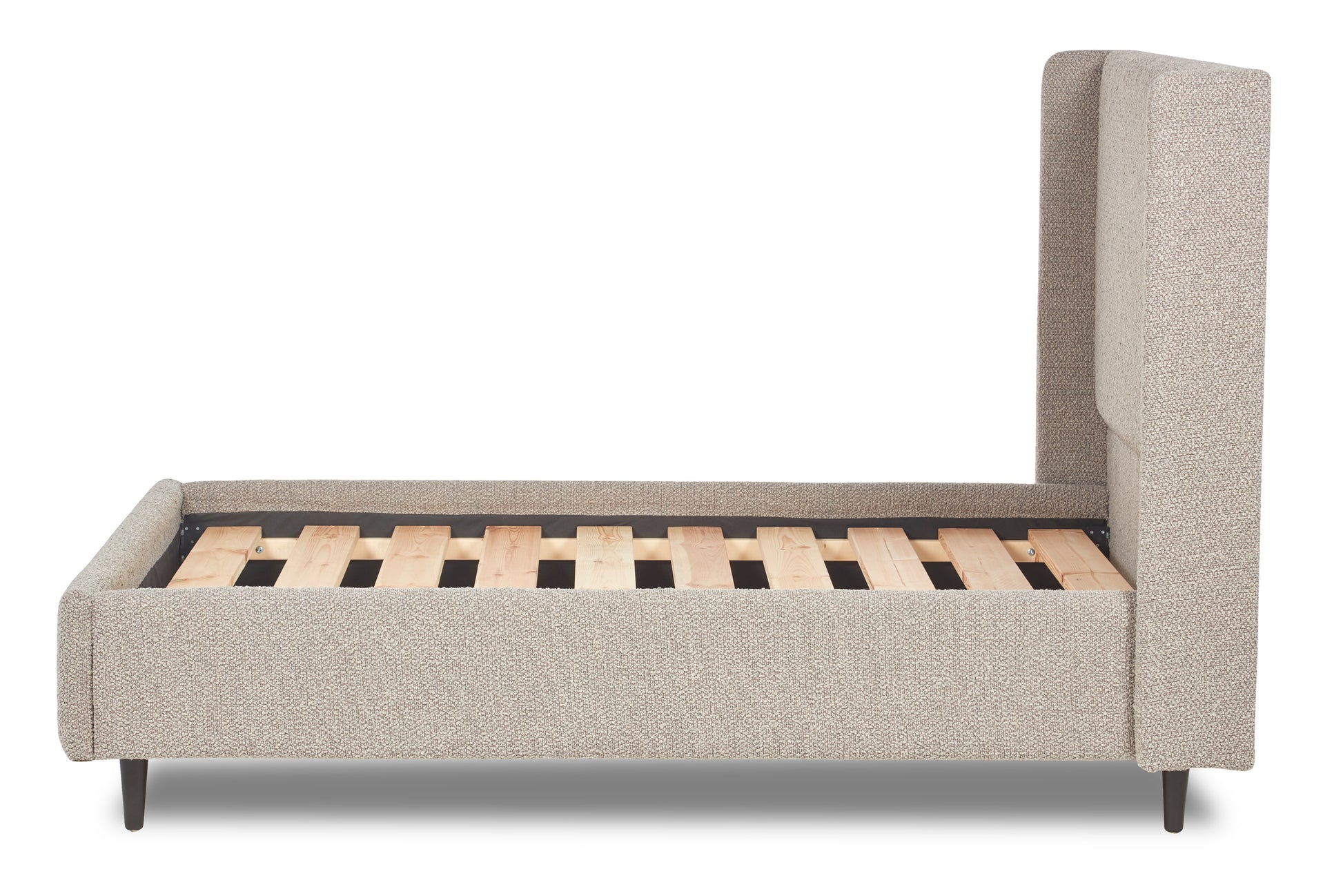 Nina Upholstered Bed With Winged Headboard And Legs-4