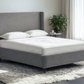 Nina Upholstered Bed With Winged Headboard And Legs