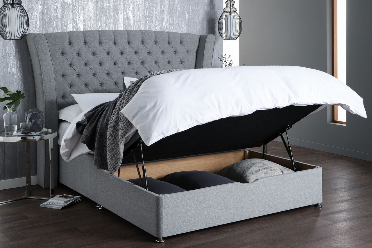 Eleanor Storage Ottoman Bed Base – Half-End Lift-1