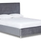 Orton Upholstered Bed With Contemporary Design, Low Foot End