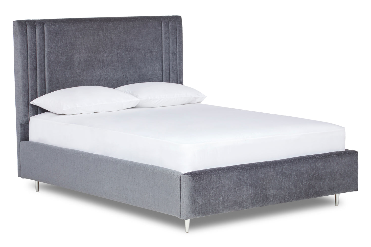 Orton Upholstered Bed With Contemporary Design, Low Foot End