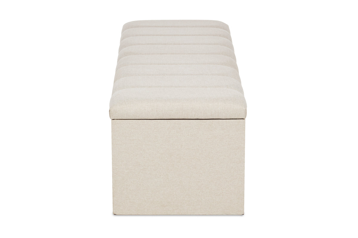 Shelley Upholstered ottoman blanket box with fluting