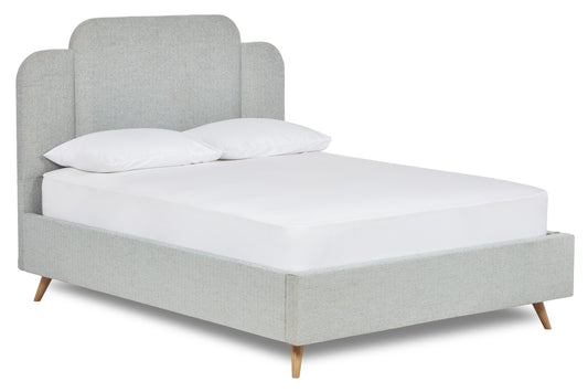 Paloma Modern upholstered bed with art deco headboard