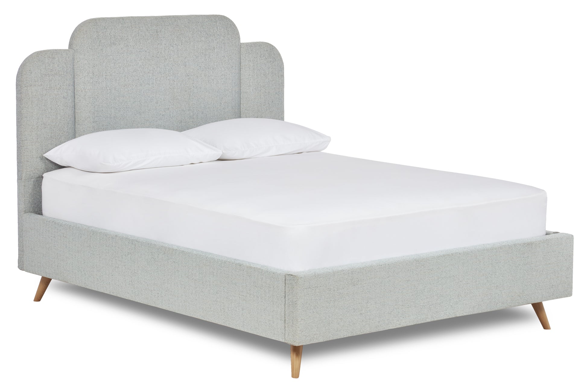 Paloma Modern Upholstered Bed With Art Deco Headboard-6