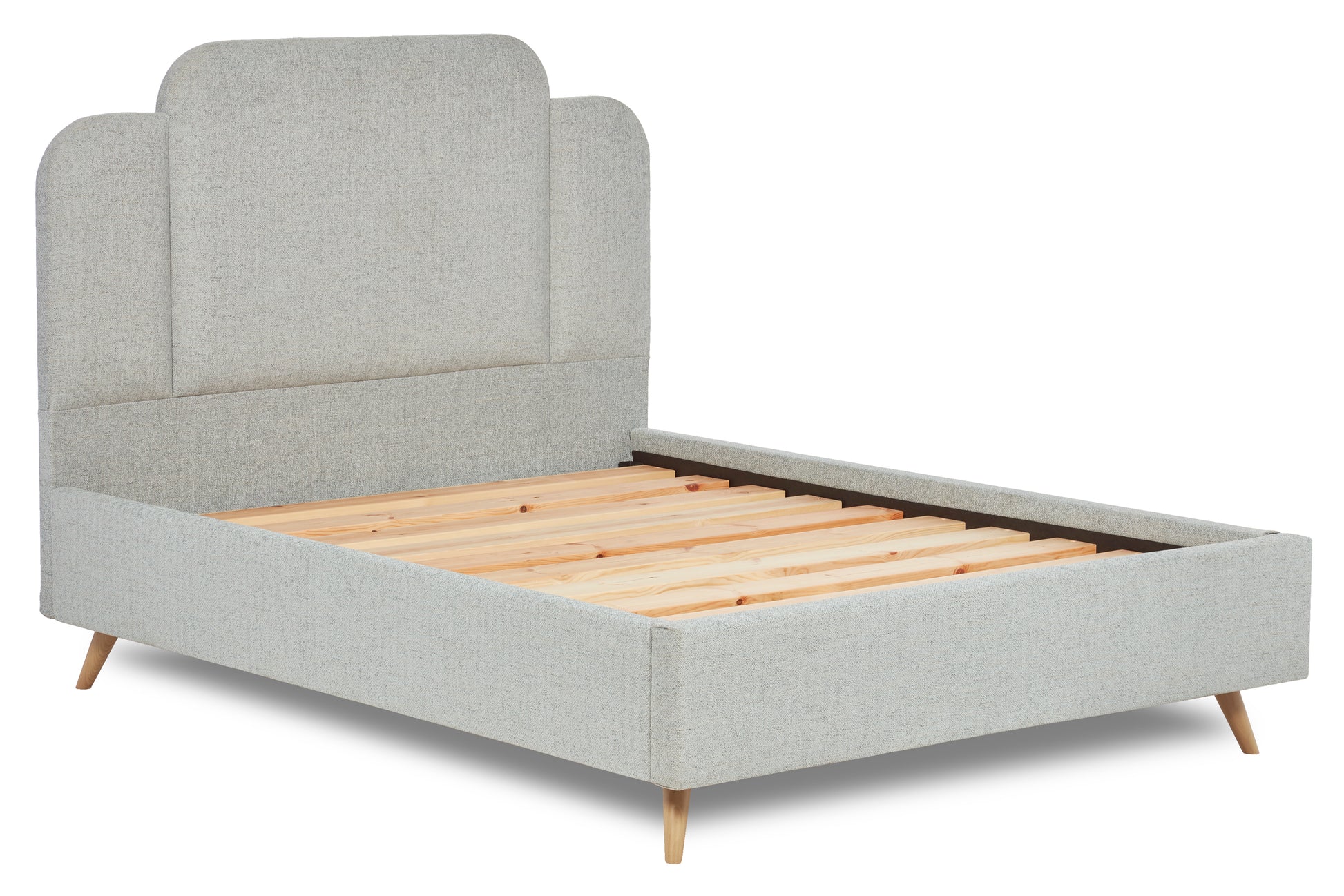 Paloma Modern Upholstered Bed With Art Deco Headboard-2