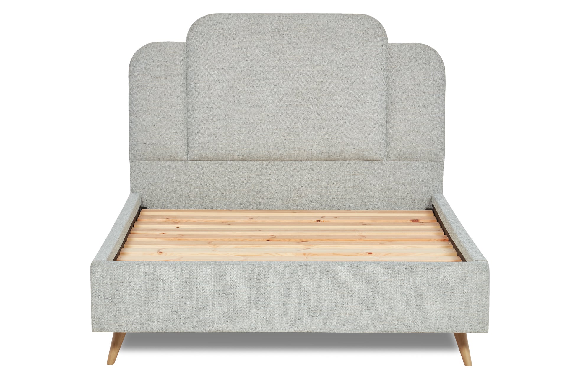 Paloma Modern Upholstered Bed With Art Deco Headboard-3