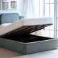 Paloma Modern Upholstered Ottoman Bed With Art Deco Headboard