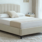 Peggy Modern Fabric Bed Curved Headboard