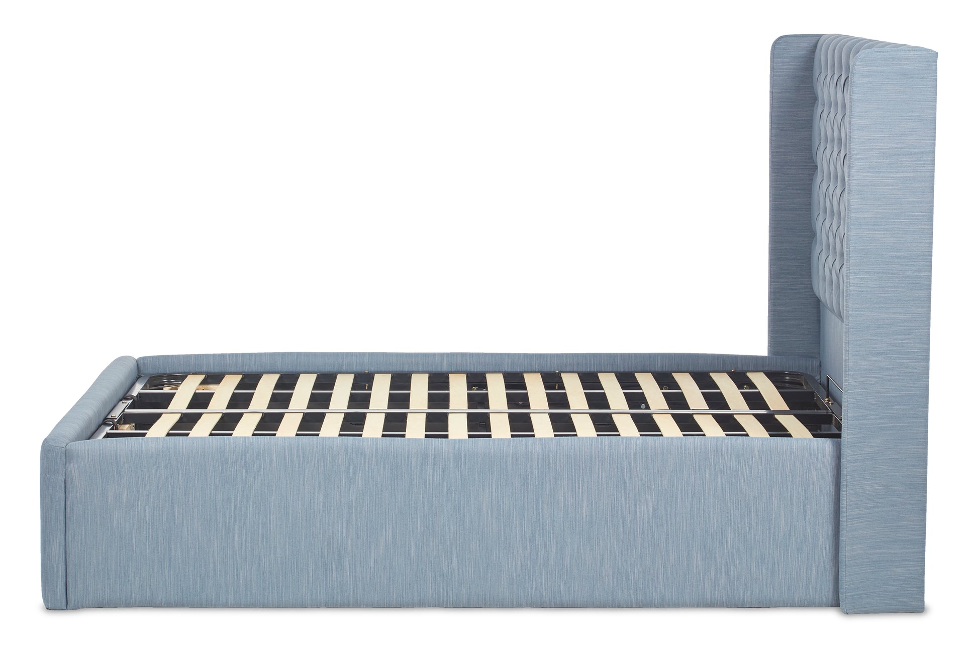 Ringo Smart Upholstered Ottoman Bed With Winged Headboard-5