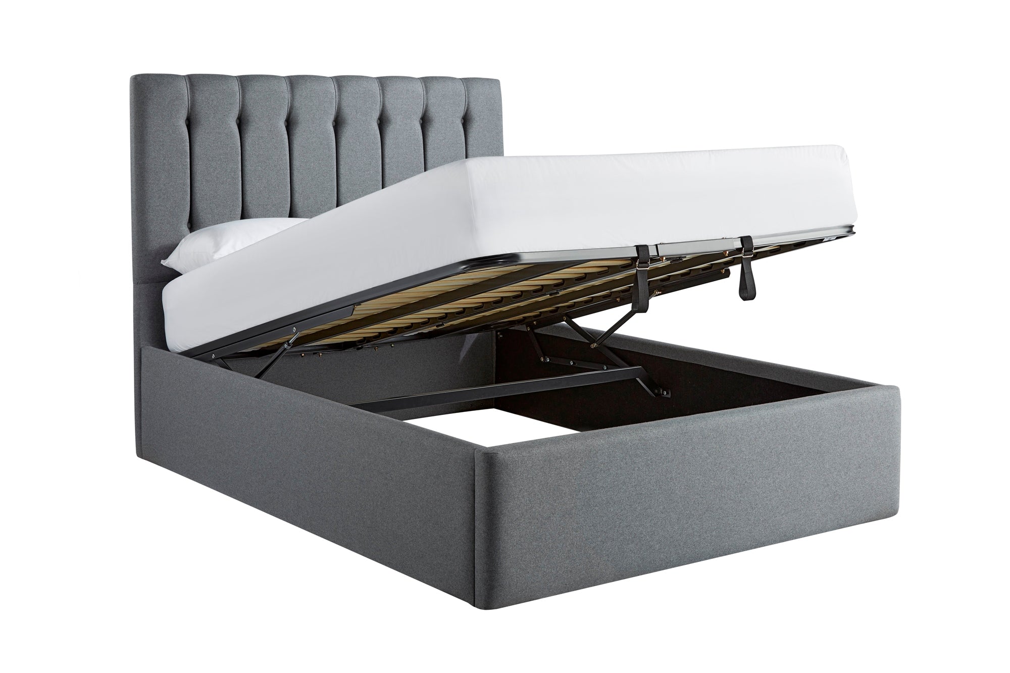 Lenny Upholstered End-Lift Ottoman Bed With Button-Backed Headboard-zoom-3