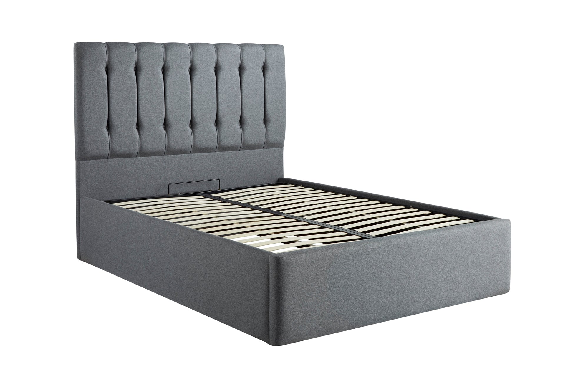 Lenny Upholstered End-Lift Ottoman Bed With Button-Backed Headboard-2