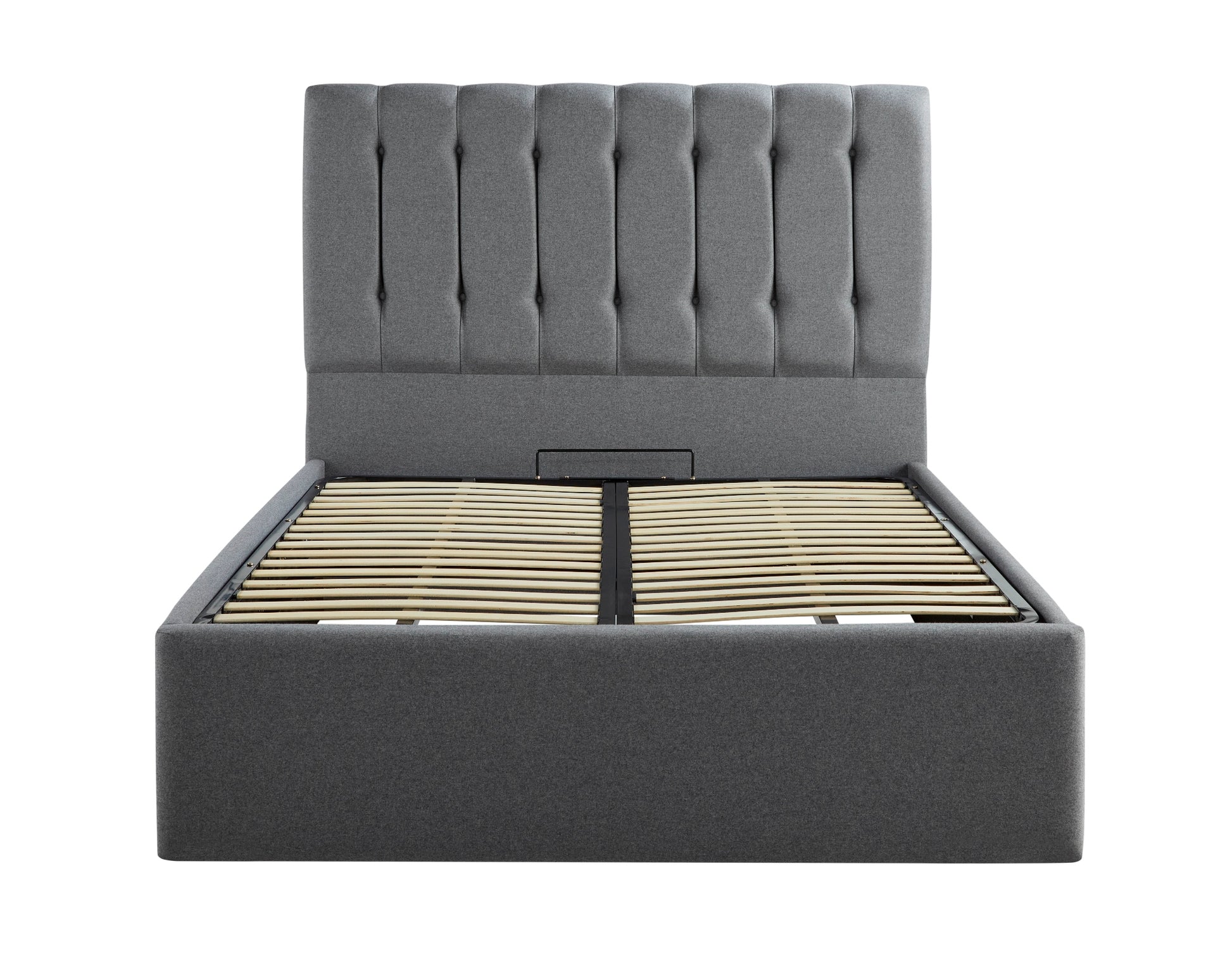 Lenny Upholstered End-Lift Ottoman Bed With Button-Backed Headboard-5