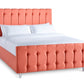 Lenny Upholstered Bed With Button-Backed Headboard And High Footboard