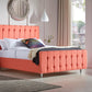 Lenny Upholstered Bed With Button-Backed Headboard And High Footboard