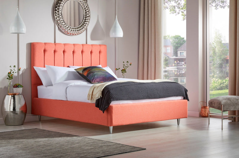 Lenny Upholstered Bed With Button-Backed Headboard