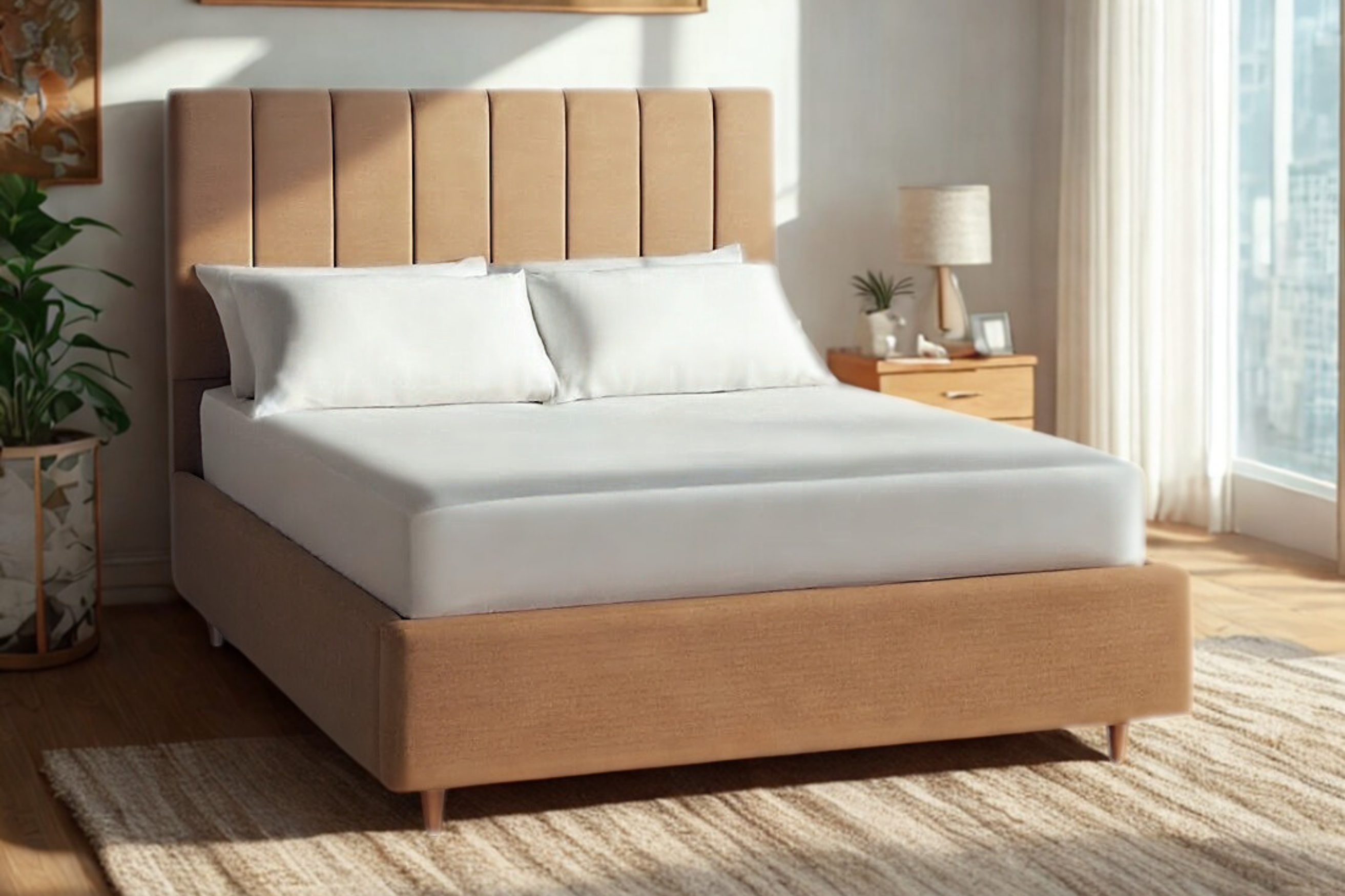 Shelley Upholstered Bed With Fluted Headboard