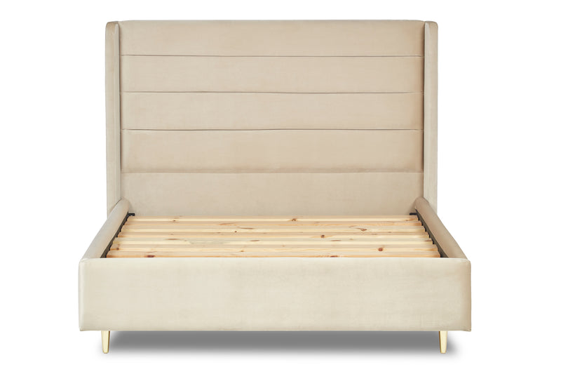 Tennant Modern Upholstered Bed With Winged Headboard