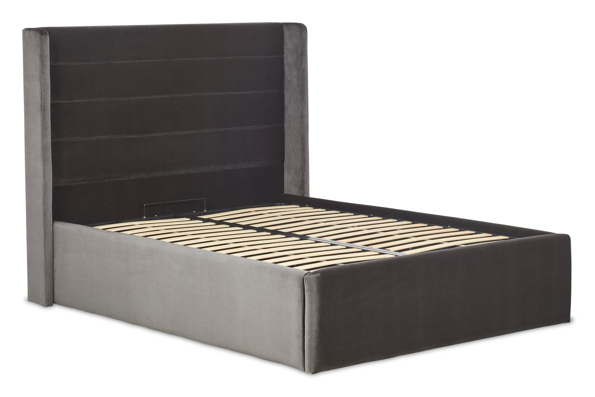 Tennant Modern Upholstered Ottoman Bed With Winged Headboard-3