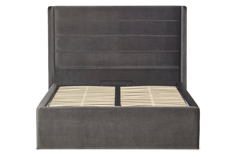 Tennant Modern Upholstered Ottoman Bed With Winged Headboard