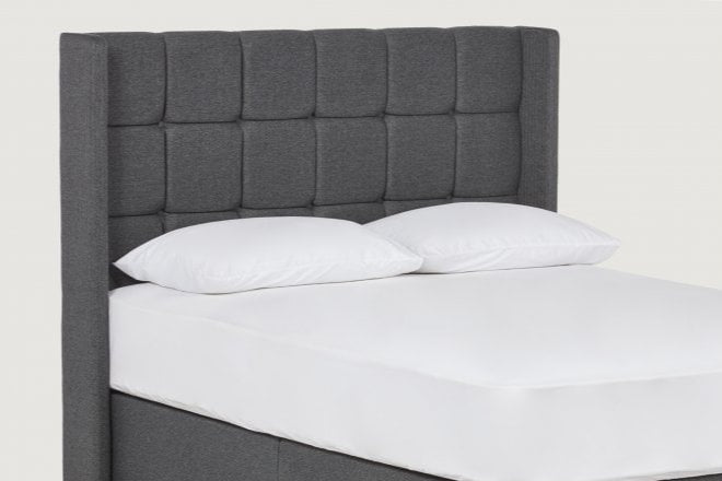 Adele Upholstered Floor-Standing Headboard With Wings