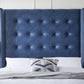 Byron Tall Traditional Button-Backed Floor-Standing Winged Headboard