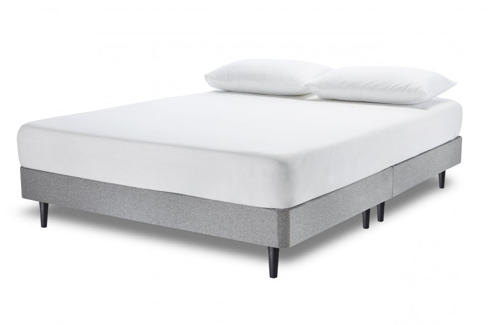 Catherine Upholstered Low Divan Base With Black Wood Legs, Total Height 30Cm