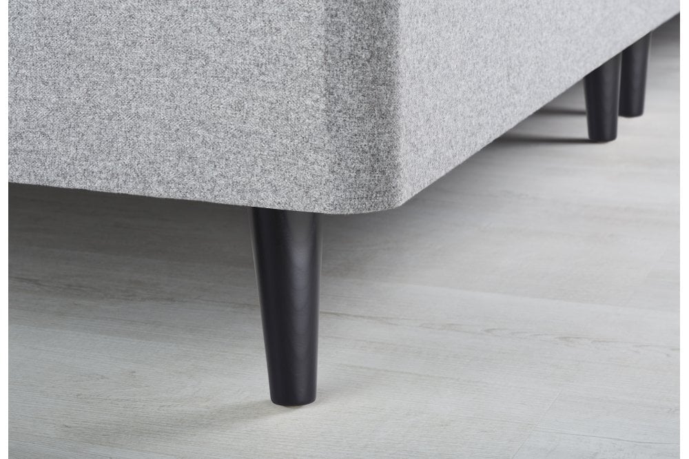 Catherine Upholstered Low Divan Base With Black Wood Legs, Total Height 30Cm-zoom-5