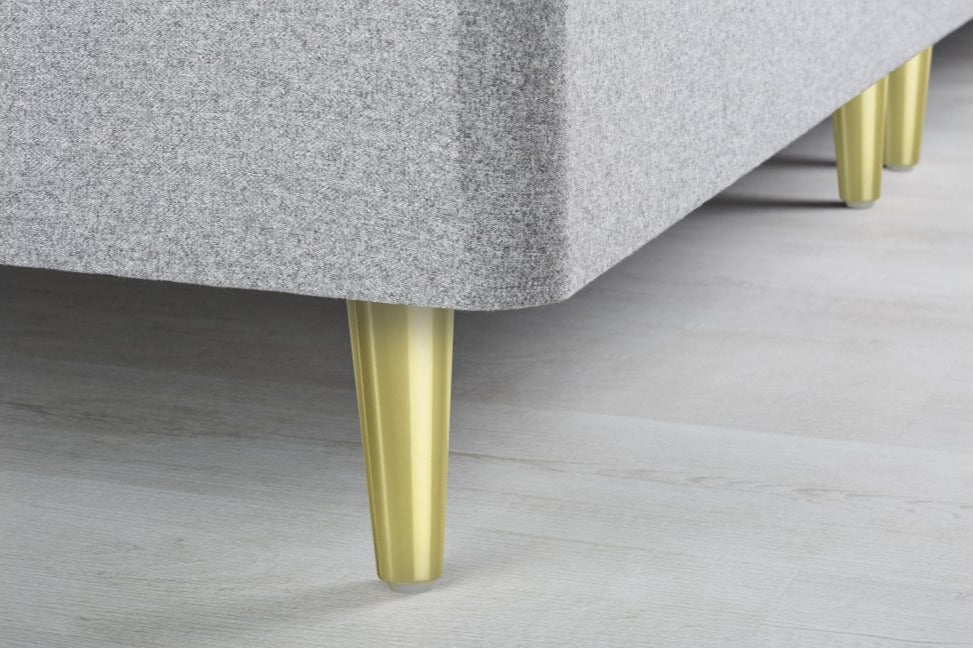 Catherine Upholstered Low Divan Base With Gold Legs, Total Height 27Cm-4