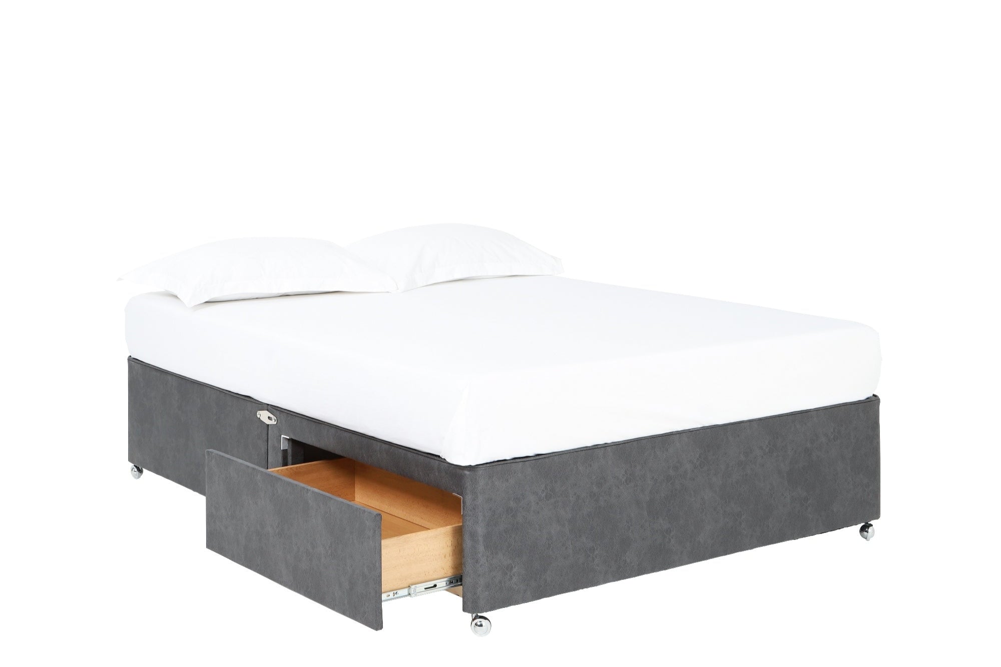 Anne Luxury Upholstered Divan Base, With 2 Large Foot-End Drawers-zoom-4