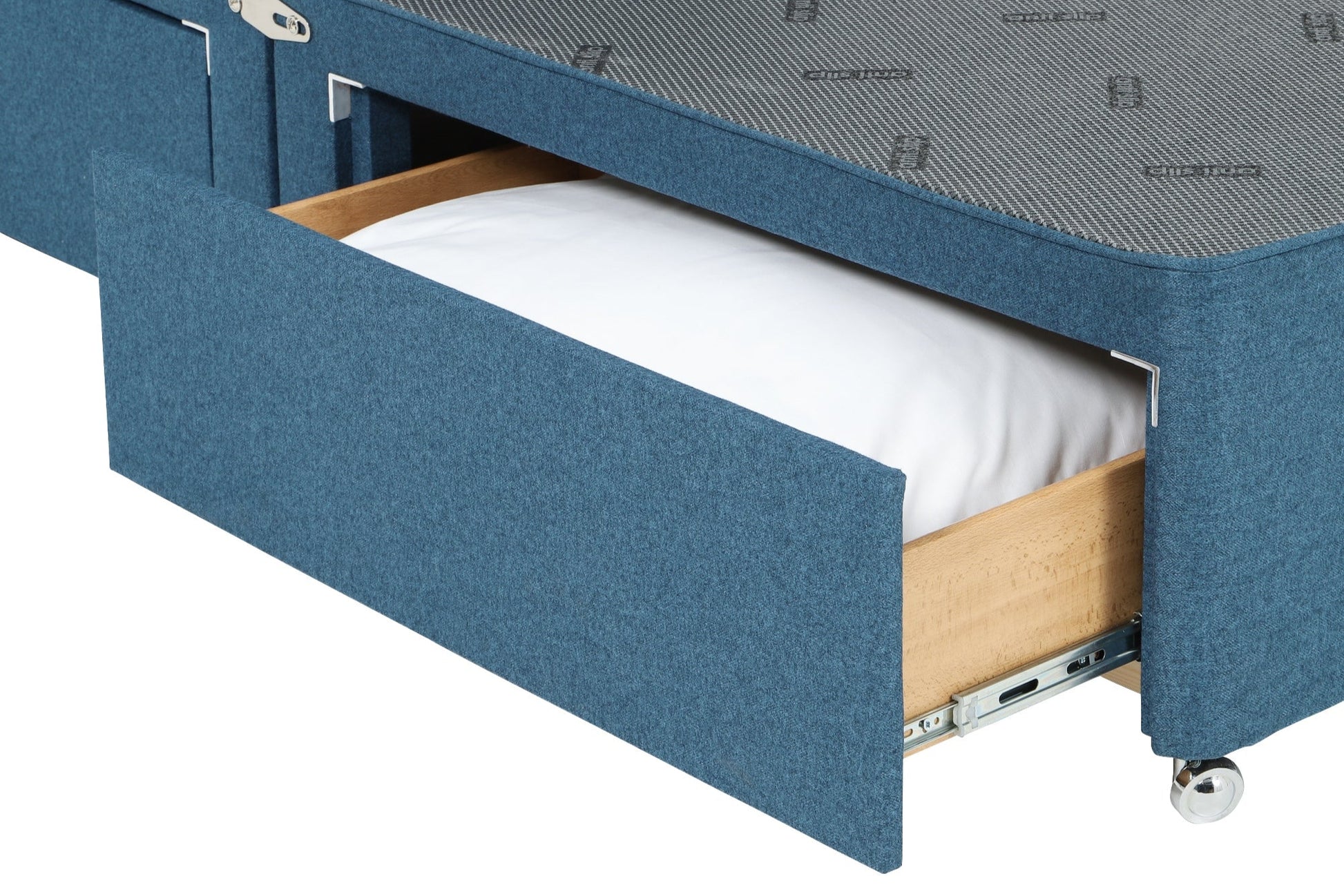 Anne Luxury Upholstered Divan Base, With 2 Large Side Drawers-6