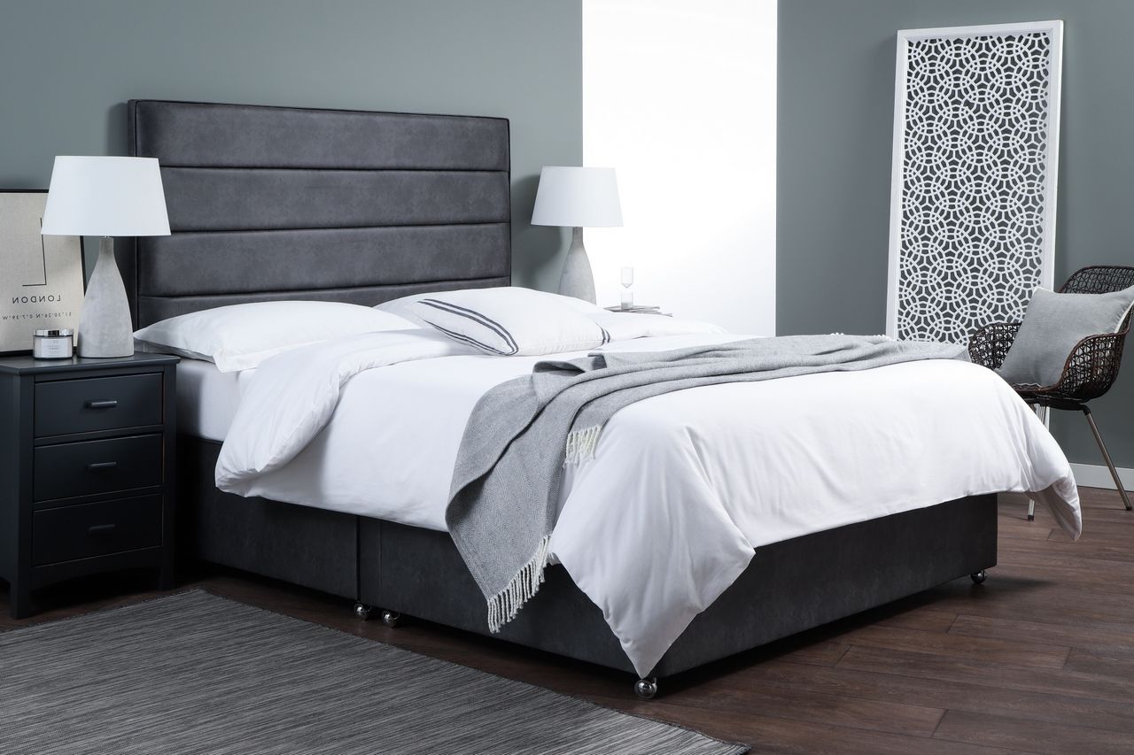 Anne Luxury Upholstered Divan Base, With 2 Large Foot-End Drawers-zoom-1