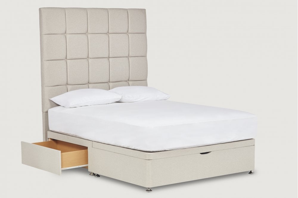 Eleanor Storage Ottoman Bed Base – Half-End Lift With 2 Large Drawers