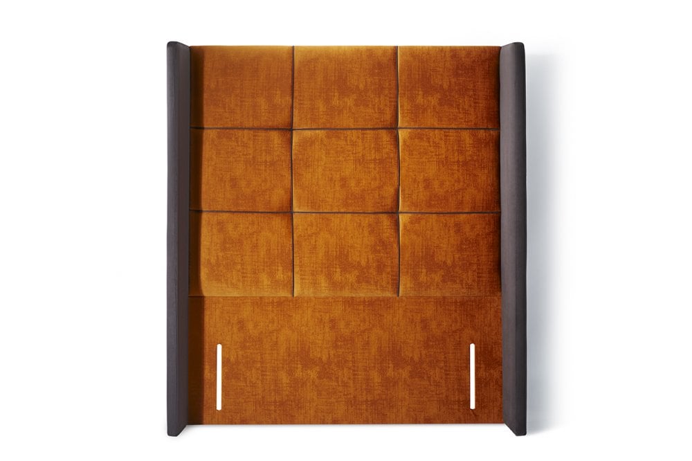 Elton Tall Contemporary Upholstered Floor-Standing Winged Headboard-2