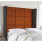 Elton Tall Contemporary Upholstered Floor-Standing Winged Headboard