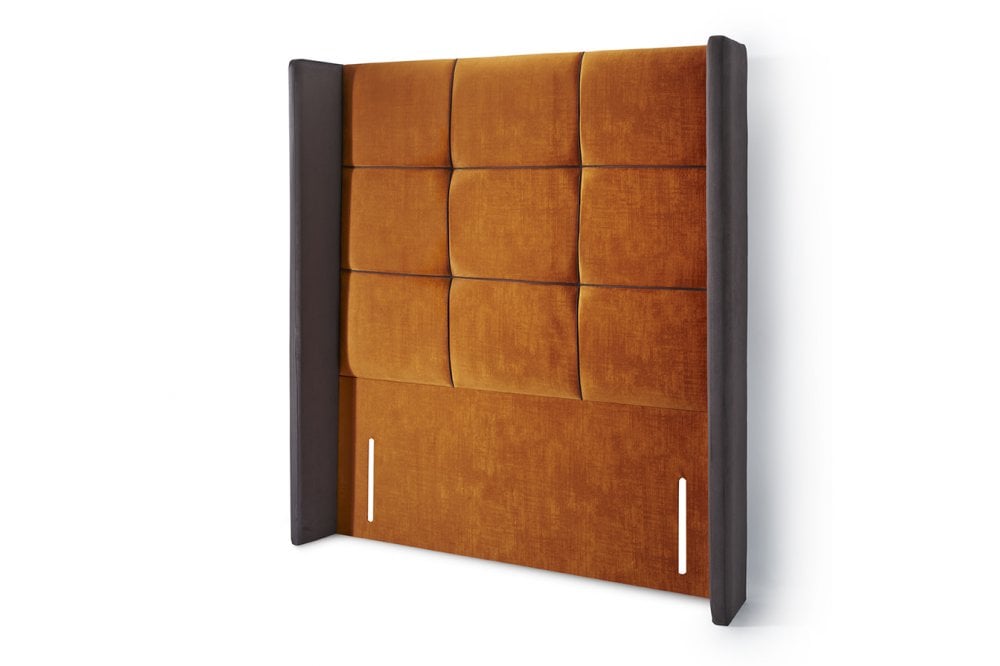 Elton Tall Contemporary Winged Headboard Stylish Upholstery British