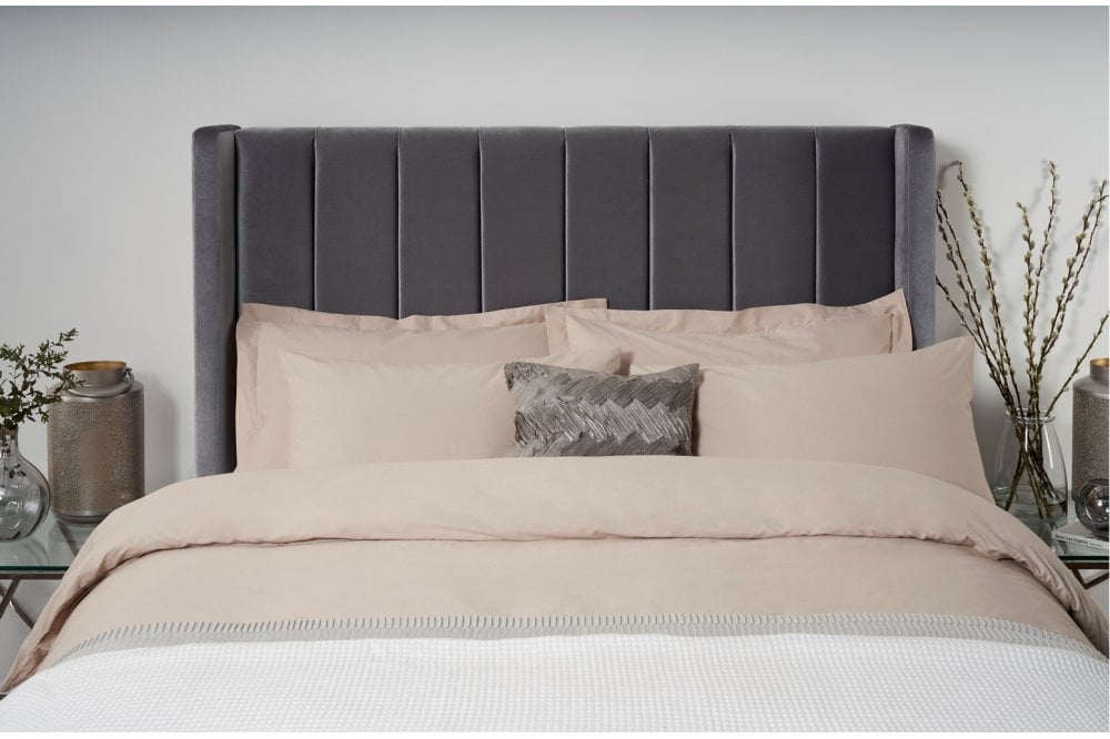 Jagger Contemporary upholstered floor-standing headboard with wings