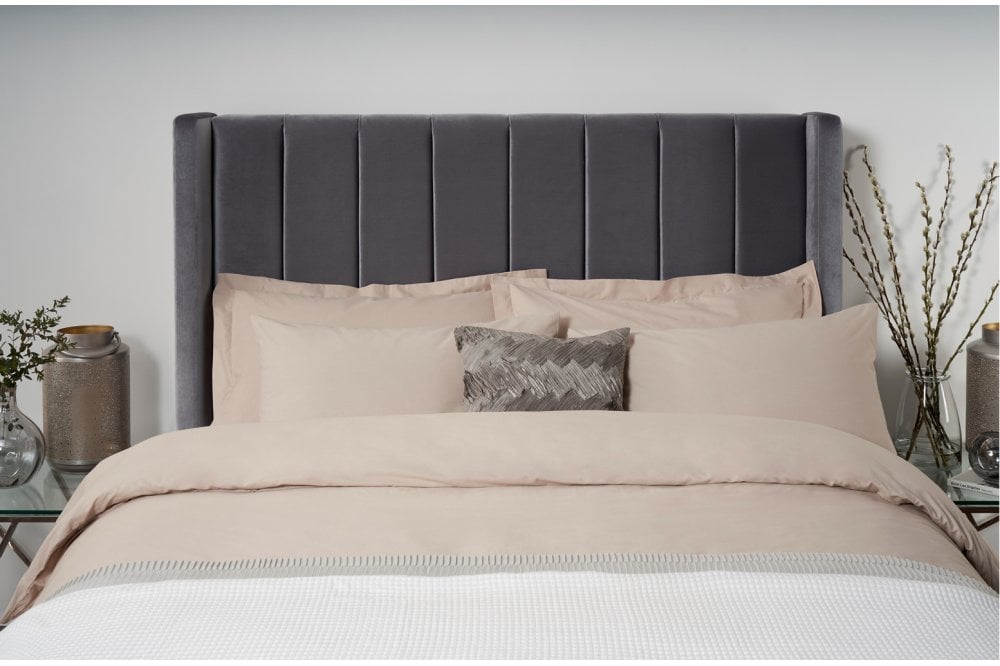 Jagger Contemporary Upholstered Floor-Standing Headboard With Wings