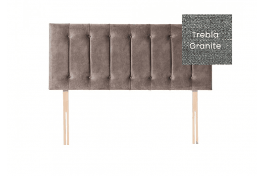 Lenny Contemporary button-backed strutted mount upholstered headboard - Trebla Granite - King Size - CLEARANCE