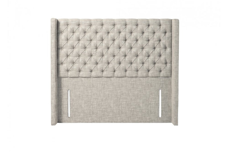 Meera Traditional Chesterfield Upholstered Winged Floor-Standing Headboard