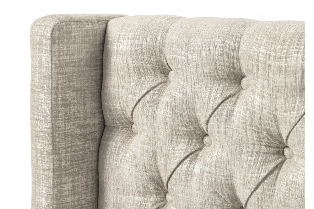 Meera Traditional Chesterfield Upholstered Winged Floor-Standing Headboard-4