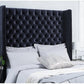 Niven Tall Upholstered Chesterfield Winged Floor-Standing Headboard