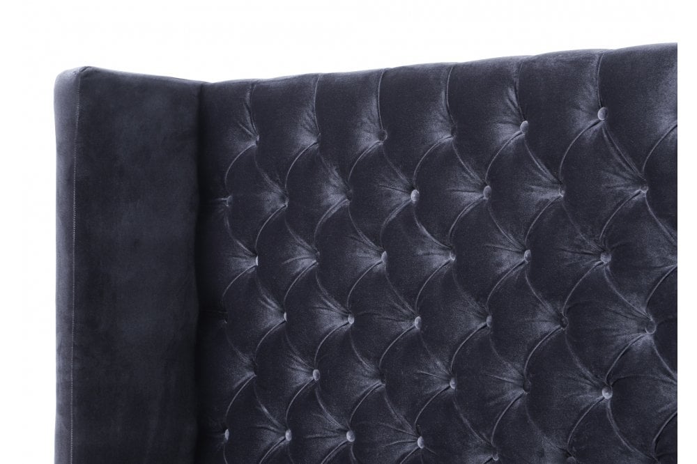 Niven Tall Upholstered Chesterfield Winged Floor-Standing Headboard-zoom-4