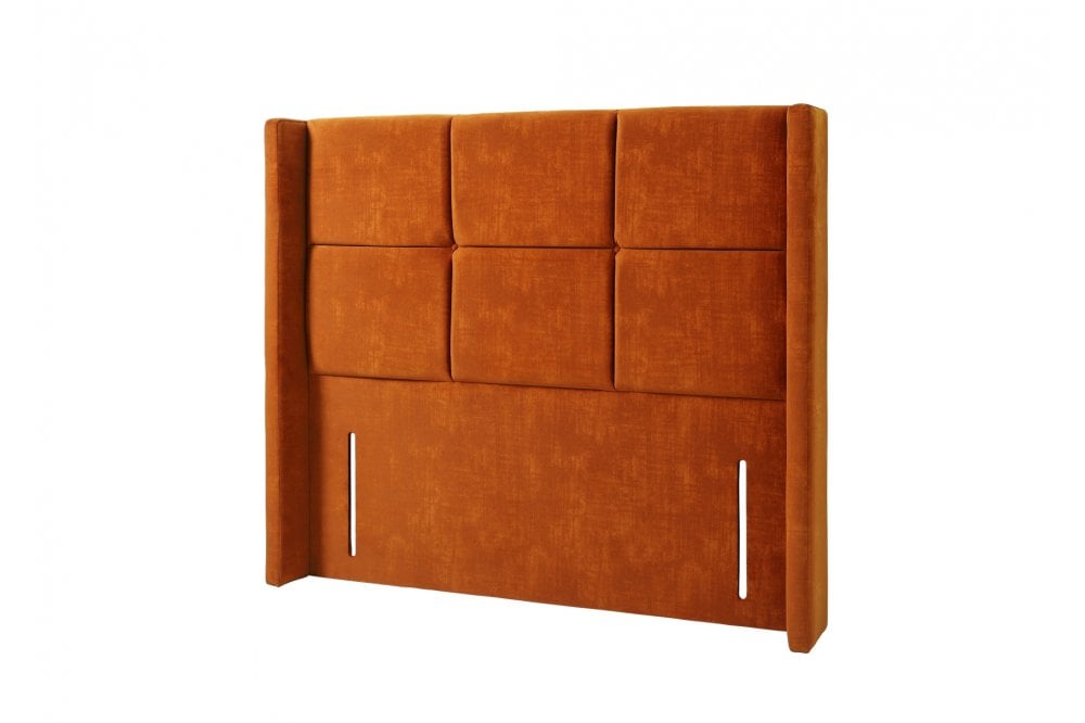 Olivier Contemporary winged upholstered floor-standing button-backed headboard